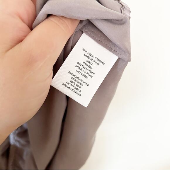 Joie Silver One Shoulder Cinched Hem Cut Out Silk Blouse Abatha Top Size Medium - Picture 7 of 7